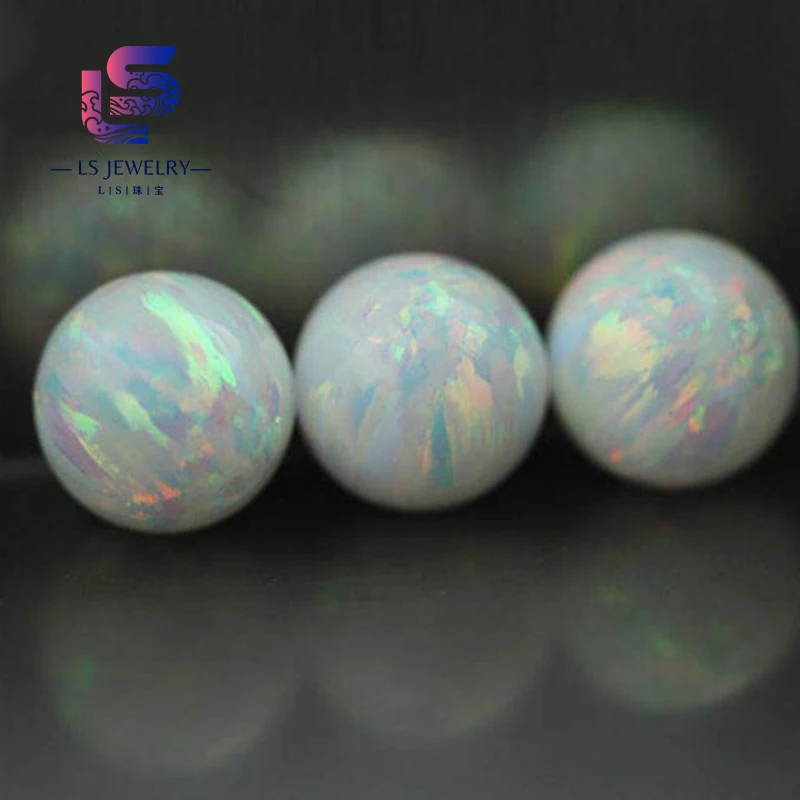 Opal Stone Good Price Shaped Smooth Synthetic White Created Opal Jewelry Setting Jewelry Oval Cabochon Shape Flat Bottom