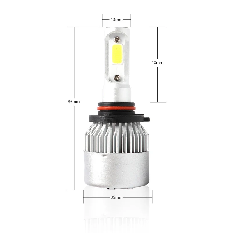 Auto S2 Led car Headlight Bulbs H4/H7/9007/H13/H27/h4b 36W 8000LM 6000K COB chip Led car S2 headlights
