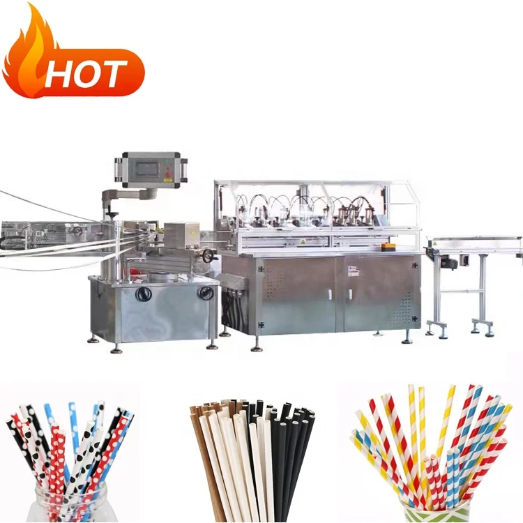 six cutter rolling flexible 7 knife plc forming glue roller u shape fully automatic paper drinking straws making machine