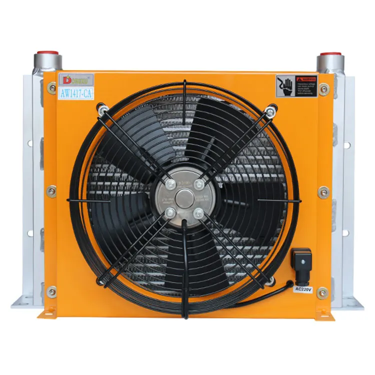 Small in volume plate fin air cooler hydraulic heat exchanger with fan