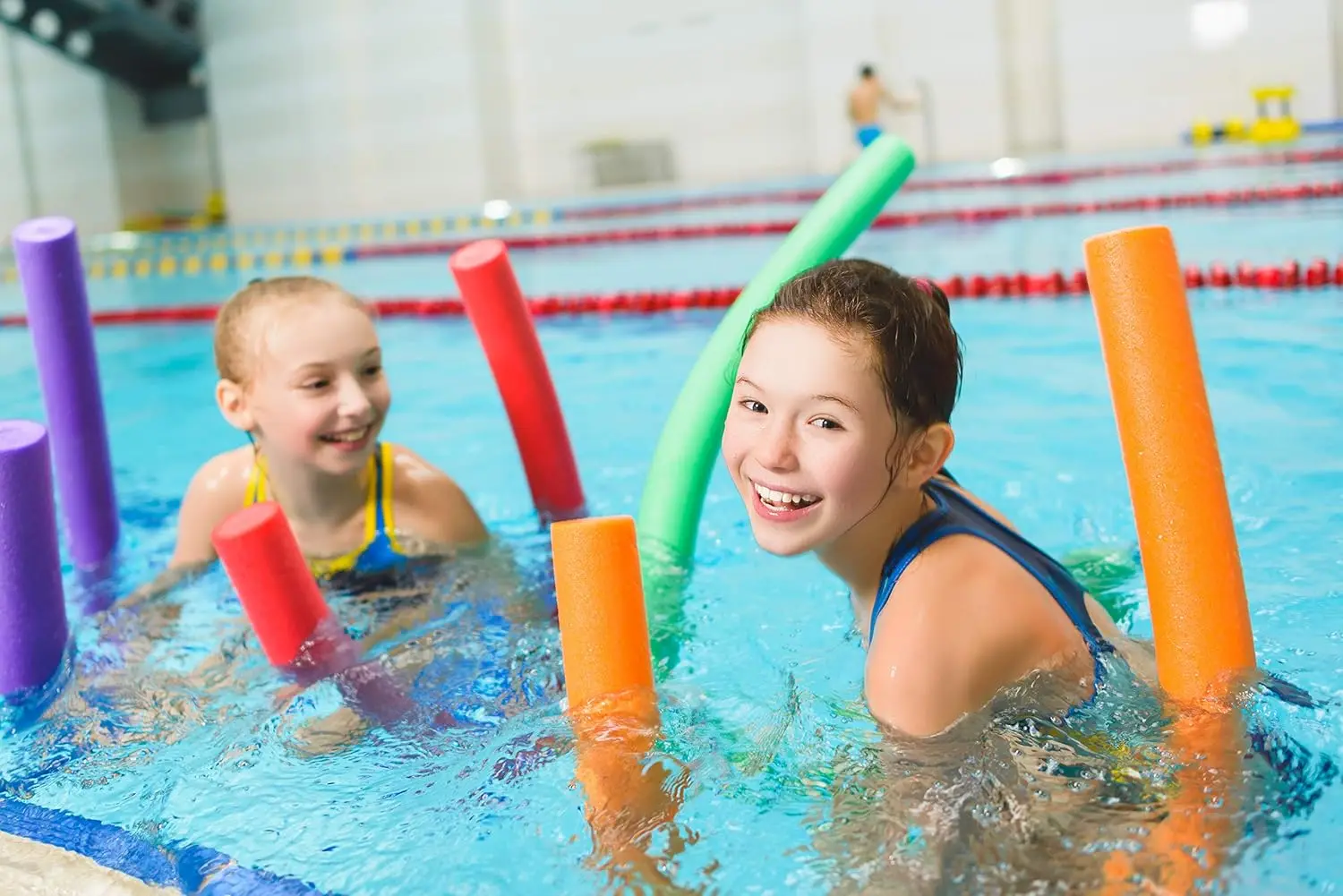 Custom hollow solid sturdy durable floating swimming pool foam tube noodles