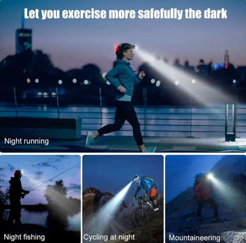 Ningbo Factory USB Charging Sensor LED Light Headlamp Rechargeable Waterproof Camping LED Head lamp Sensor Headlamp