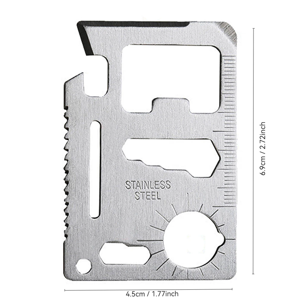 Stainless Steel 11 in 1 Survival Knife Multi Tool Portable Camping Survival Credit Tool Knife Card Outdoor Lifesaving Tool