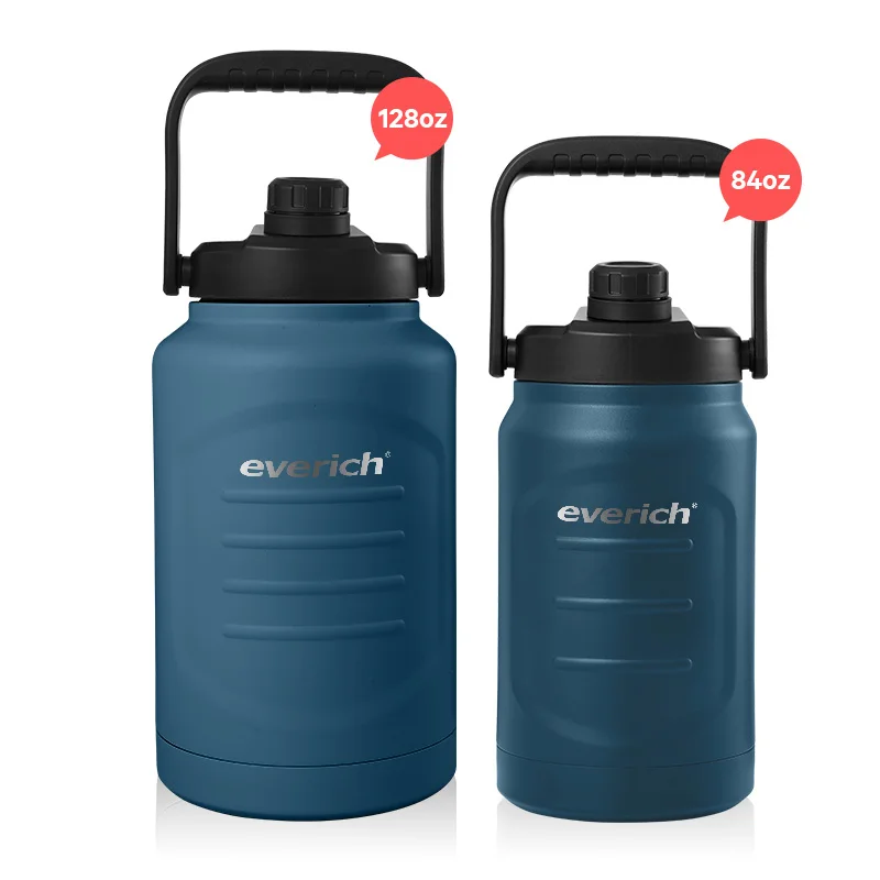 2 liter stainless steel water bottle 128 oz 1 gallon jug insulated  beer growler water bottle