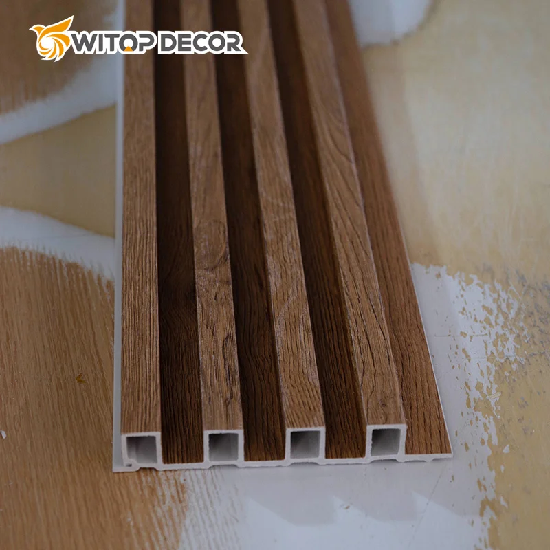 Modern Style Wood Plastic Composite Material Tv Feature Wall Design