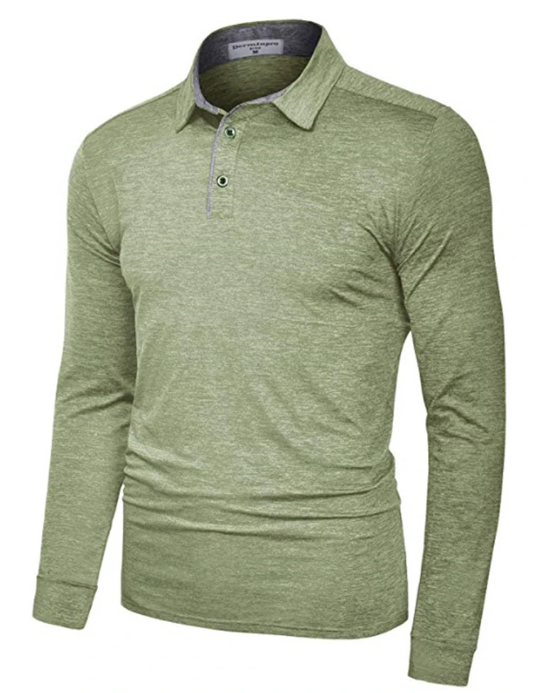 Wholesale clothing best seller OEM logo custom colors mens long sleeve polo t shirt