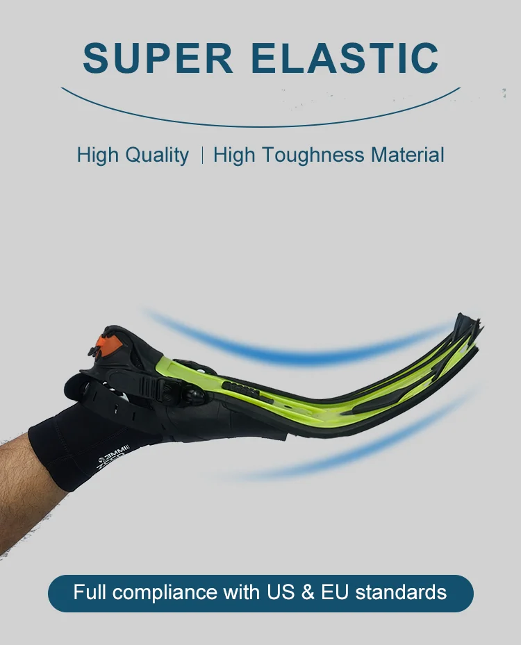 Factory Professional Swimming Diving Snorkeling Flipper Equipment Long Blade Freediving Fins