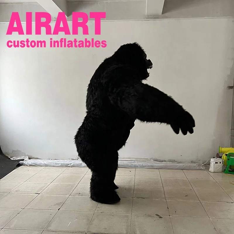 Большой надувной костюм гориллы для Хэллоуина взрослых плюшевый пушистый