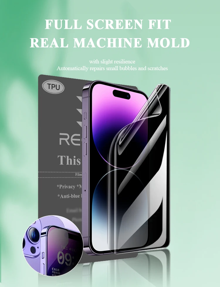 OEM Smooth touch Anti spy Full glue Full cover Easy Installation Privacy screen protector Custom for iPhone 13 14 pro max