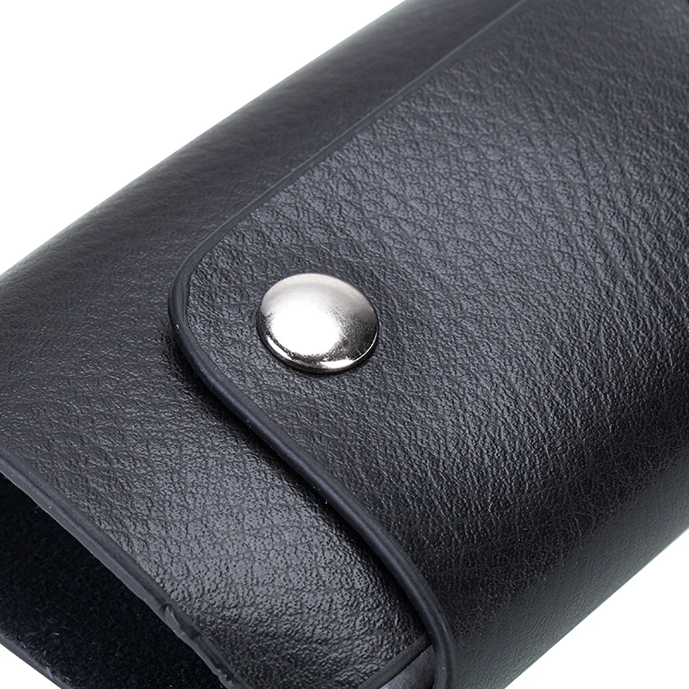 atinfor Real Split Leather Buckle Small Key Wallet Holder Case Key Clip Storage Organization Bag