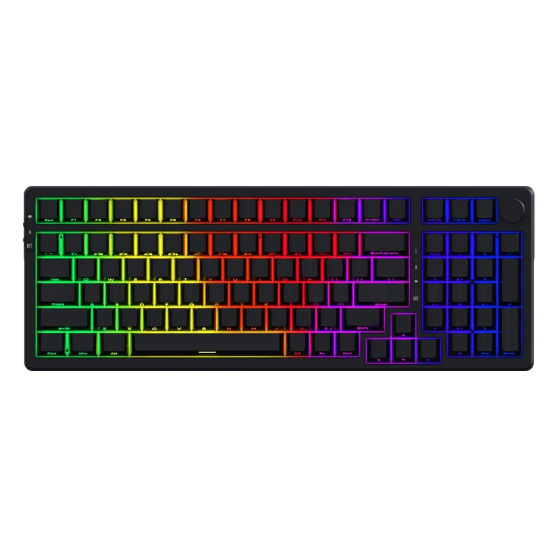 AJAZZ ak992 RGB механическая клавиатура с боковой гравировкой Беспроводная Проводная трехрежимная прокладка 99 клавиш для геймера
