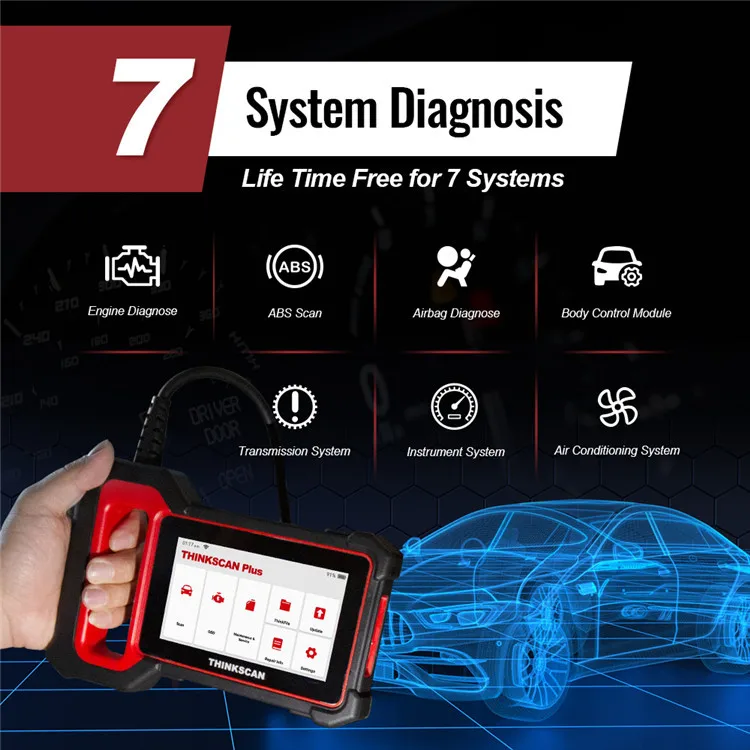 OEM THINKCAR ThinkScan Plus S7 OBD2 автомобильный диагностический инструмент для авто ABS SAS Oil DPF EPB Reset 7 систем Автомобильный сканер