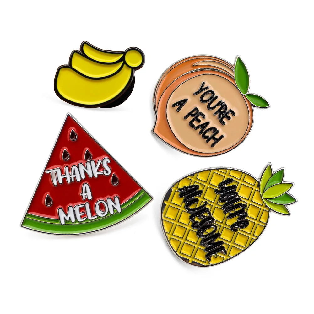 Custom Bulk Promotional Food And Fruit Style Collar Decoration Enamel Lapel Pin