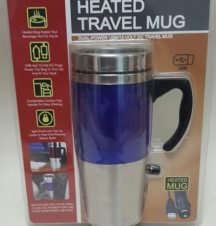 Car Heating Cup Auto 12-24V Heating Cup Electric Kettle Cars Thermal Heater Cups Boiling Water bottle Auto Accessories 450ML