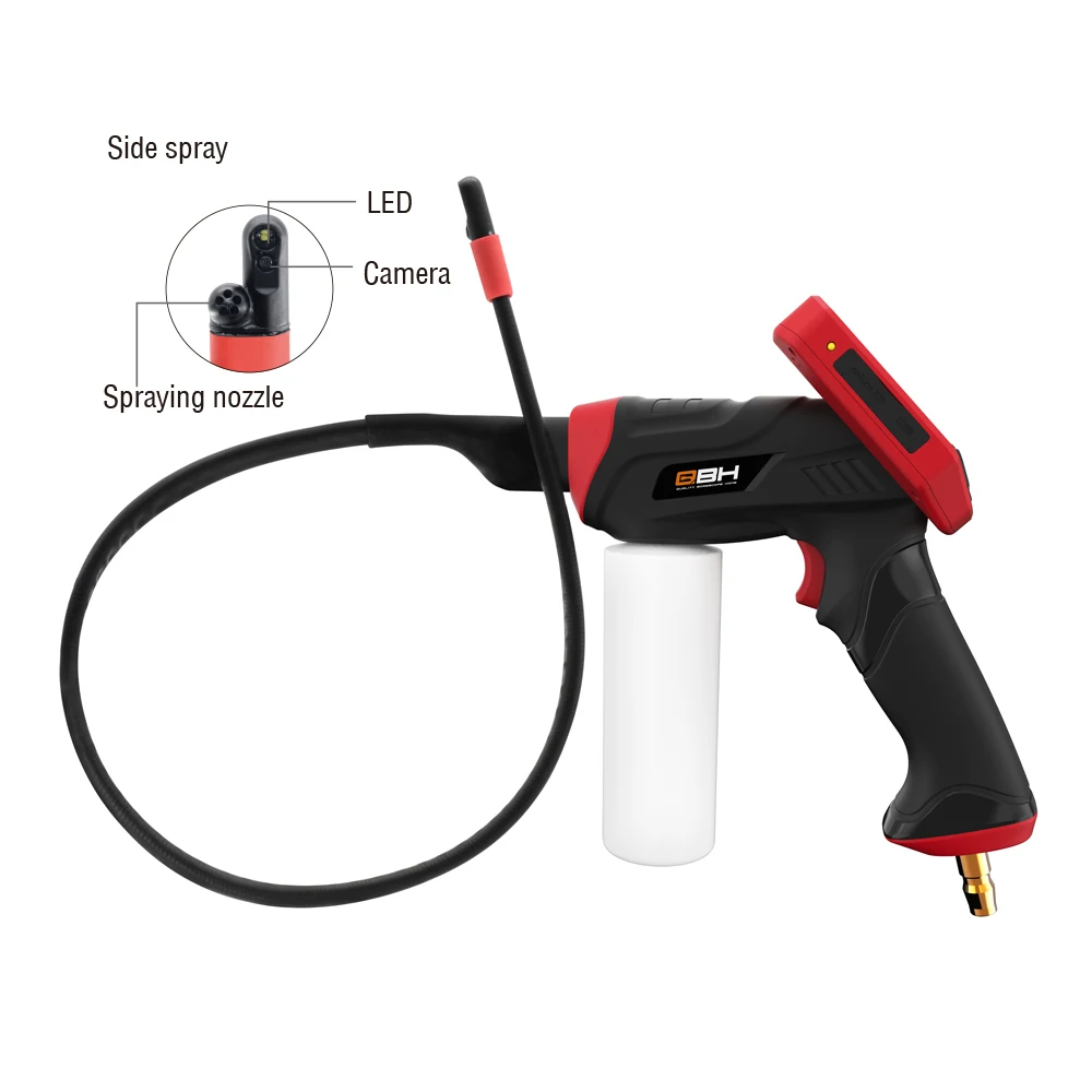 Multifunctional AC cleaning borescope gun LCD Display HD Inspection Camera real-time inspecting washing tool with spray nozzle
