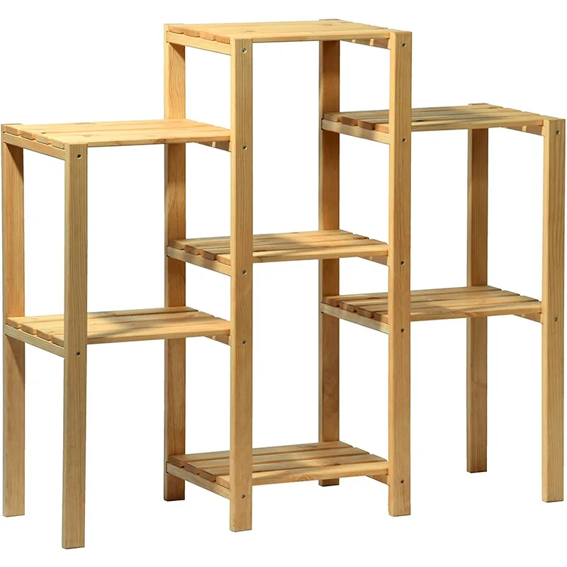 wooden plant flower rack plant stand pot wood bamboo indoor multi plant stand