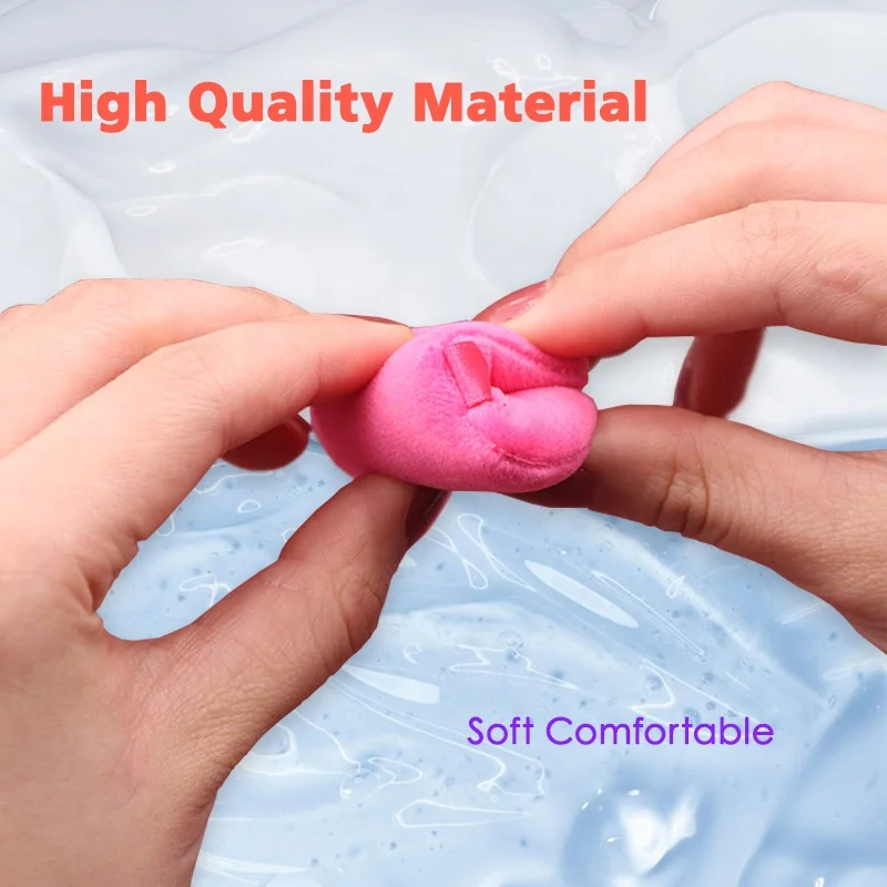 Powder Puff Triangle Cosmetic Makeup Loose Custom Private Label Logo Flocking Cotton Powder Puff