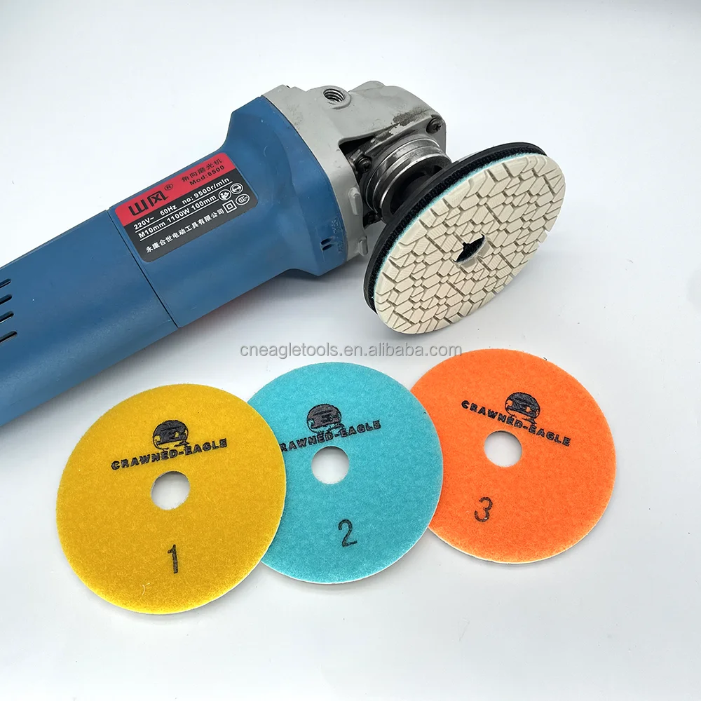 Fast and efficient wear-resistant polishing pad suitable for marble polishing snowflake pattern 4 inches 100mm 3 step