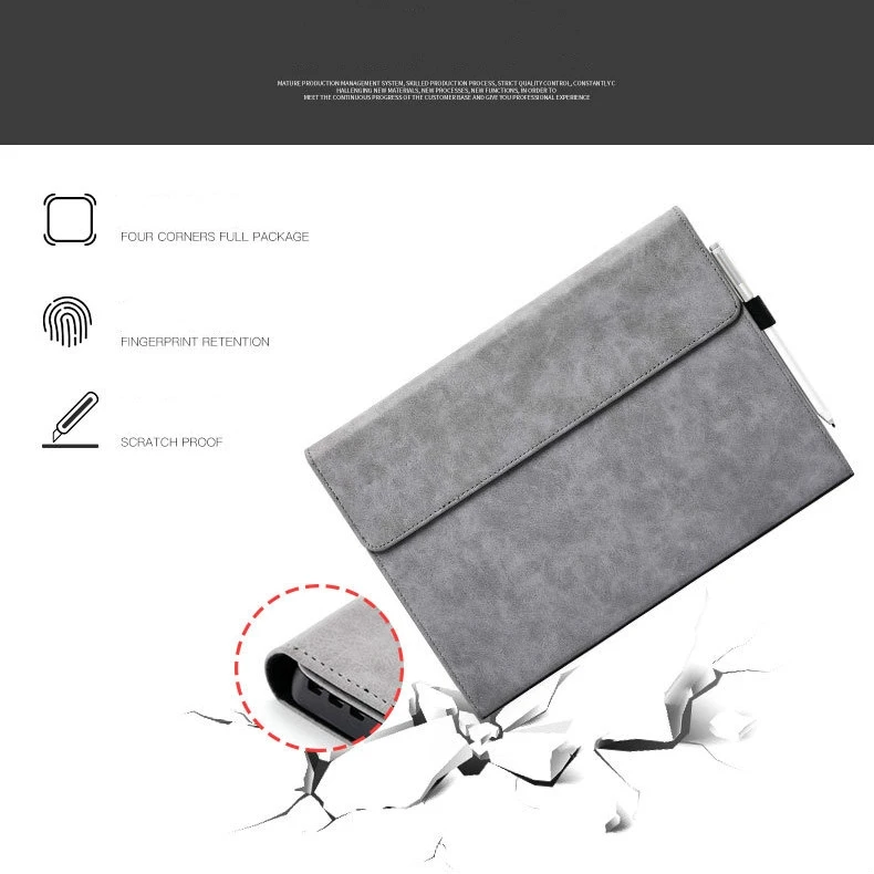 Luxury PU Leather Stand Case for Microsoft Surface pro 8 7 7+ 6 5 4 X Tablet for Surface Go 1 2 3 Women Men FLip Cover Pouch go3