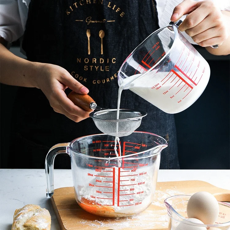Multi-purpose kitchen tool Heat Resistant Glassware Graduated Measuring Cup Beaker Glass Measuring Cup