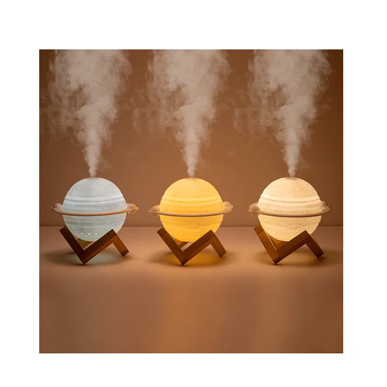 Portable Cool Mist Humidifiers Aroma Oil Diffuser Mini 3D planet Lamp Home Room Air Humidifier planet style Humidifier