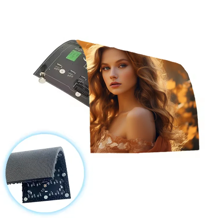 Indoor P1.8 P2 P2.5 P3 P4 Curved Soft Flexible Led module Video Wall Display Screen For conference room