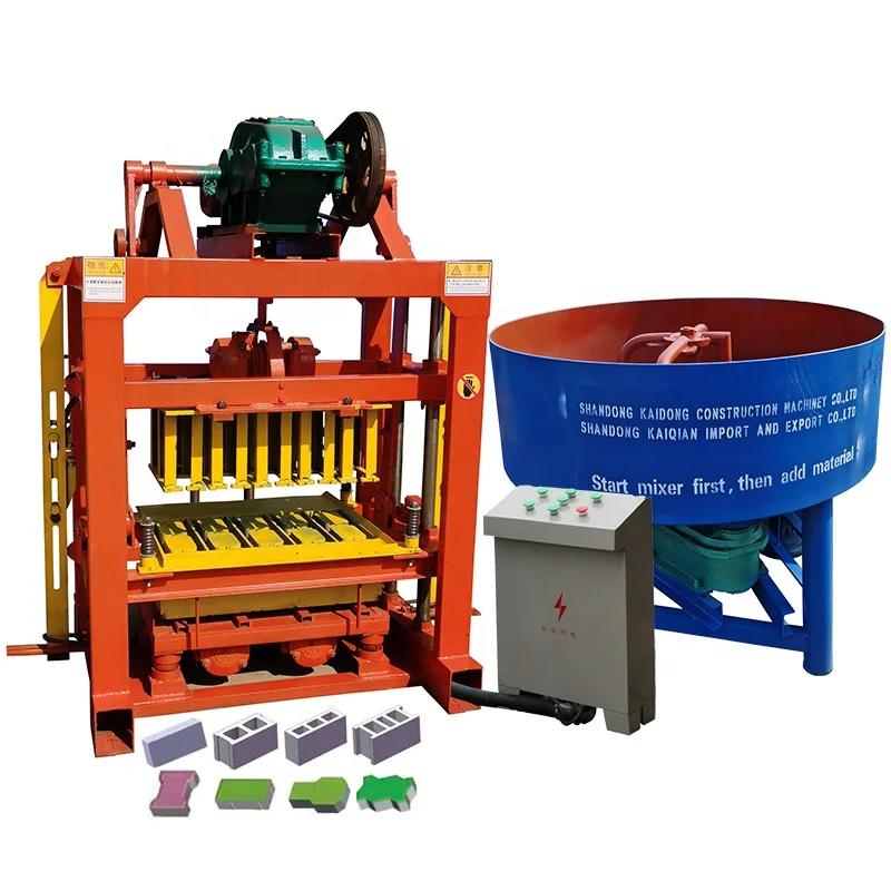Qt4-40 Semi-automatic Concrete Block Machinery Paver Solid Hollow Brick Making Machine cement brick making machine