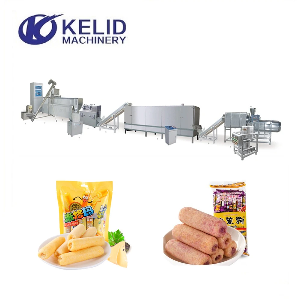 Automatic Inflating Sweet Corn Scale Processing Puffed Making Twin Screw Extruder Core Filled Small Snack Food Machine