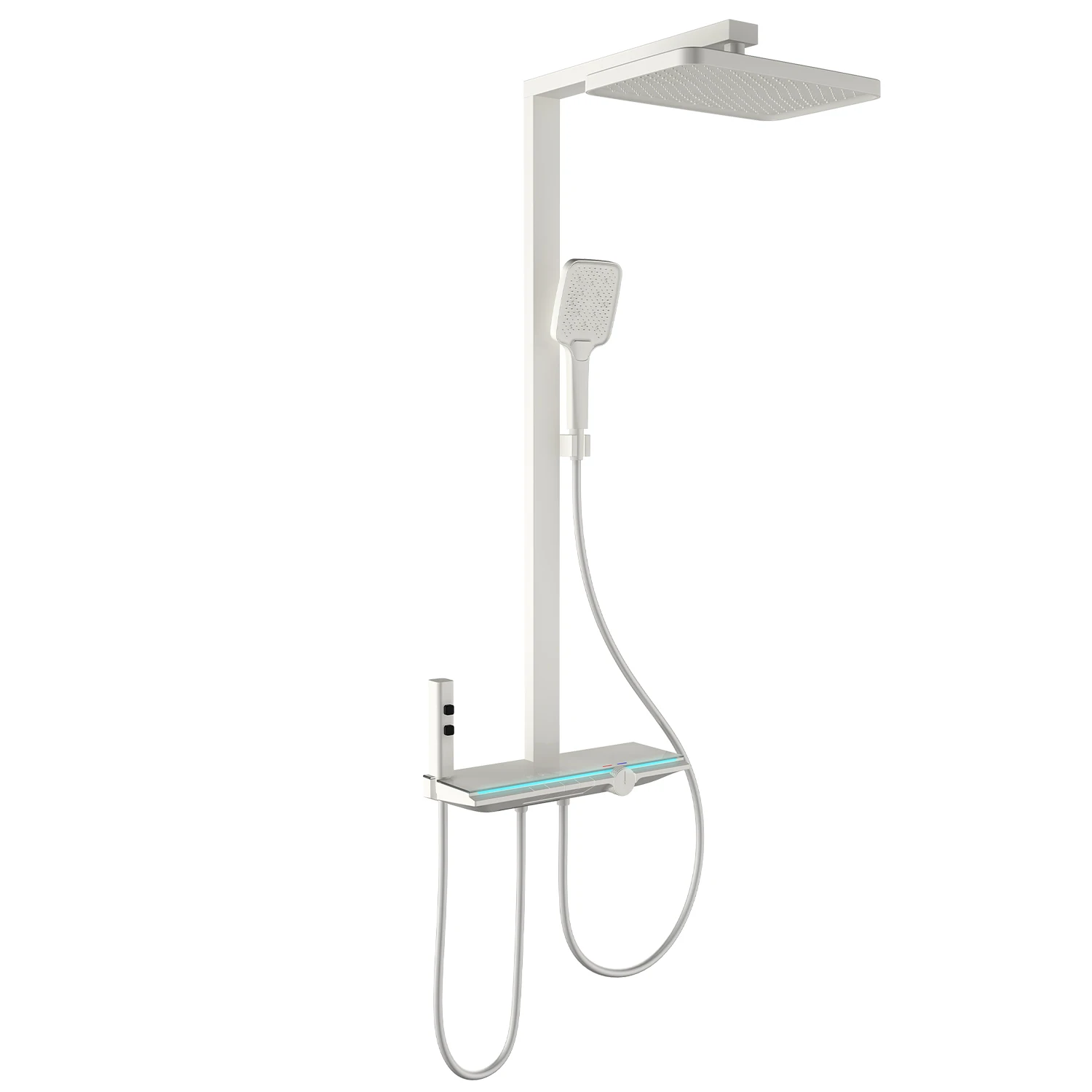 Morden Concealed Round White Shower Set With Thermostat System for Bathroom Small Ideas