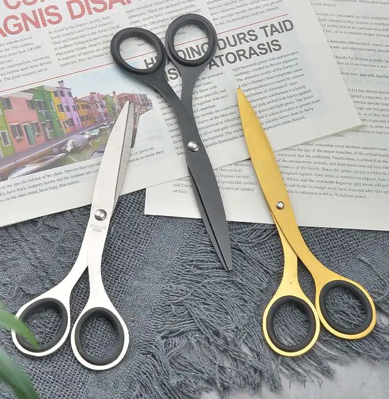 Cheap Stainless Steel Round Head Paper Cutting Knife Portable Office Student Scissors