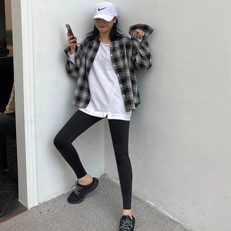 Модные кожаные женские леггинсы акулы для верхней одежды на весну и осень