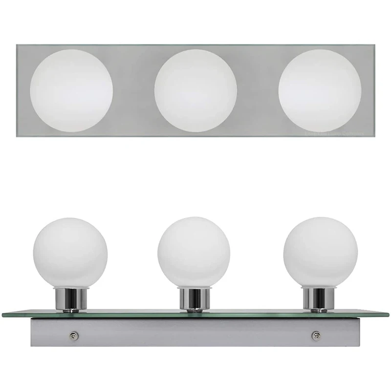 Modern IP44 Opaque 3 Globe Bathroom Mirror Light Dressing Room Wall Spot Lamp