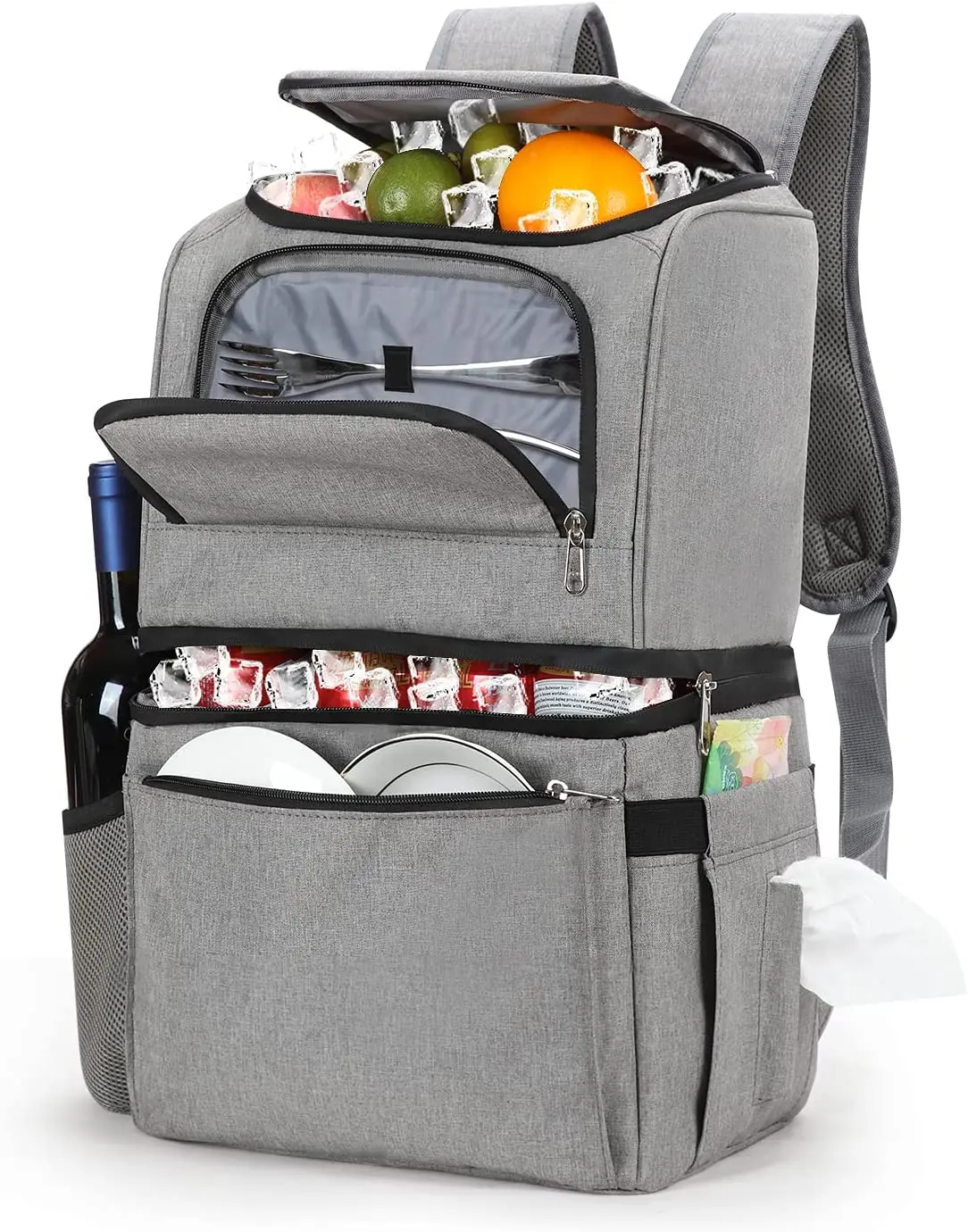 28 Cans Leak Proof Soft Cooler Backpack Lunch Bag Insulated rucksack