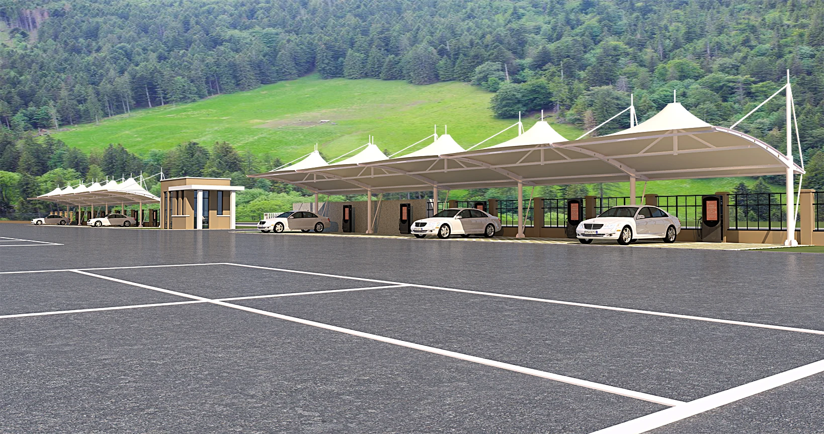 XZ OEM ODM Good price aluminum membrane structure canopy 2 car metal shed carport modern awning for cars