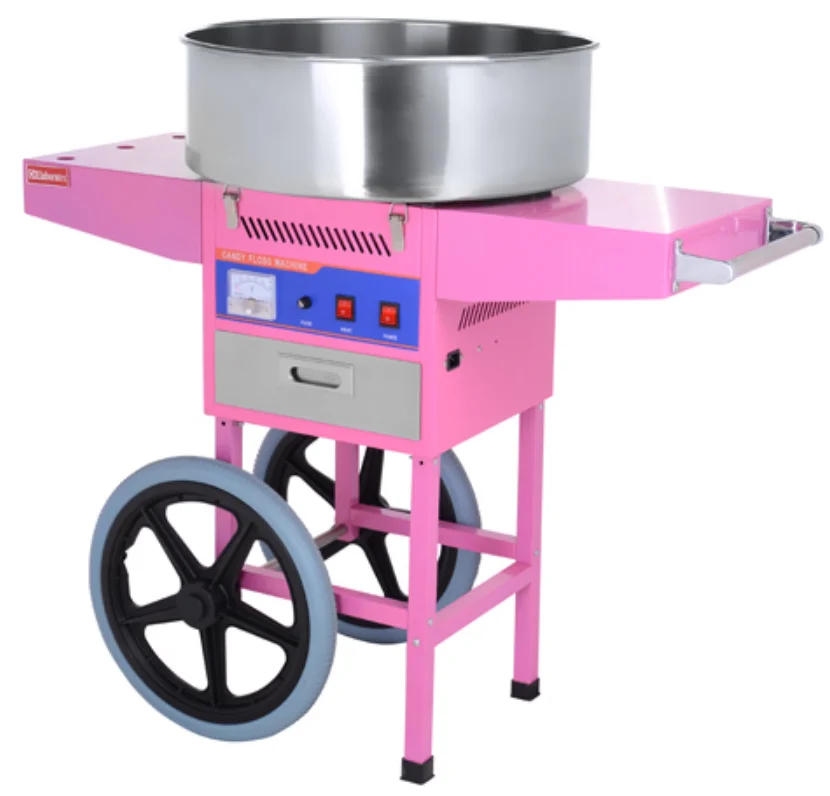 Hot Sale Electric Candy Floss Machine with Cart/Cotton Candy Making Machine