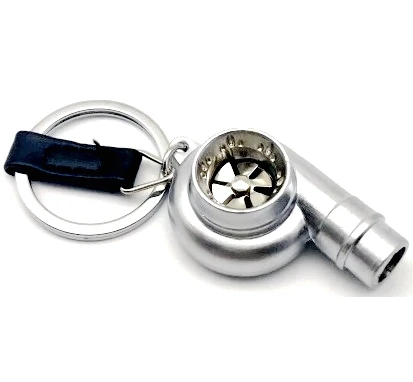3D Car whistle Turbo Keychain Spinning sound Auto Part Model Turbocharger Promotion Gifts