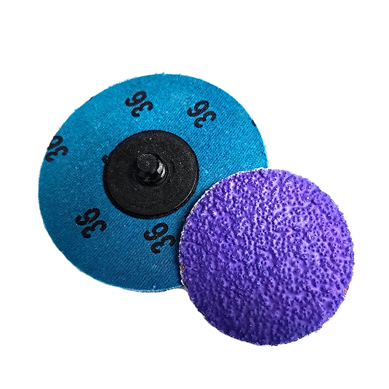 High Efficiently 2 inch 3 inch 36 Grit Ceramic Cloth Quick Change Laminated Disc For Grinding Stainless Steel And Metals