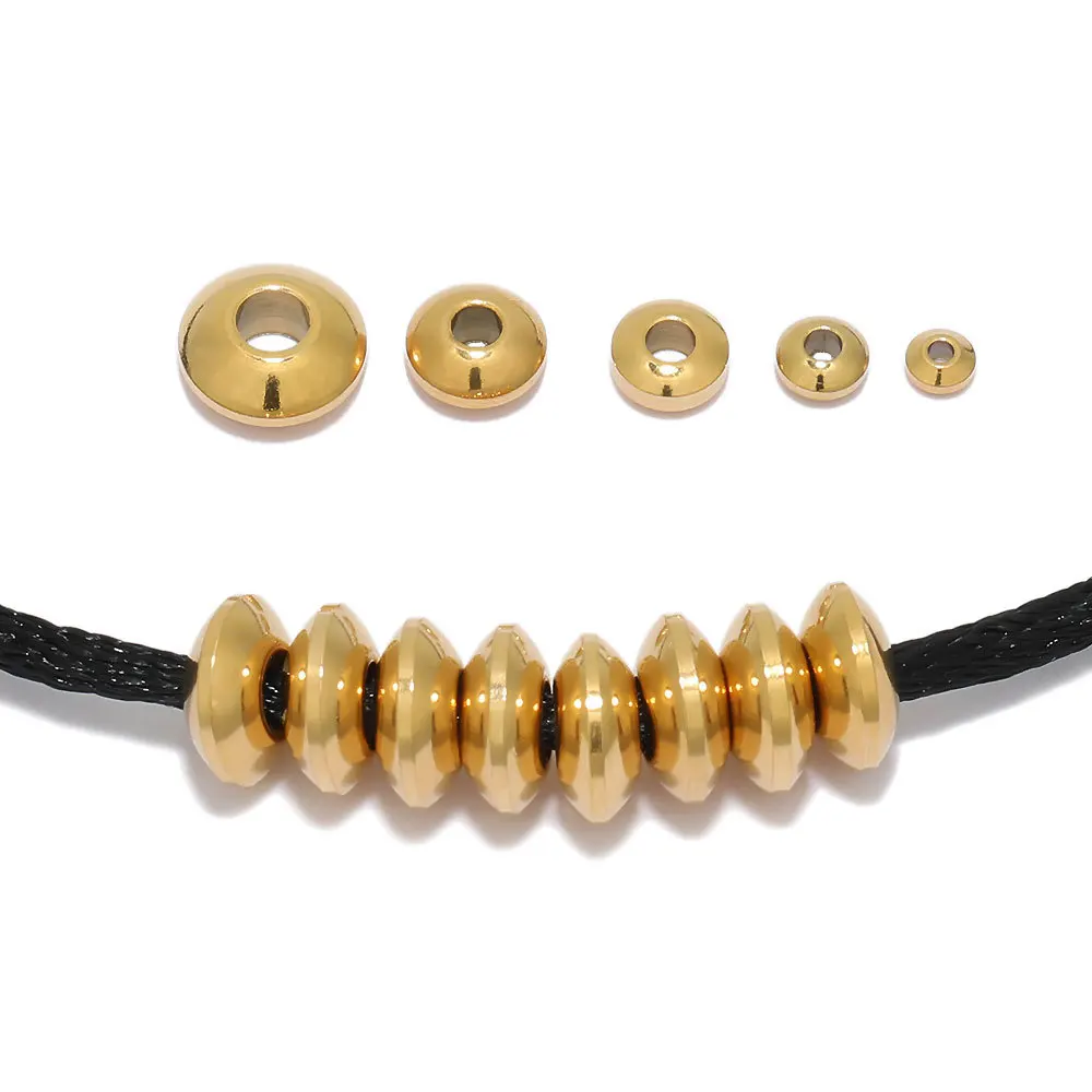 Jewelry Findings 18k Stainless Steel Diy Handmade Jewelry Bead Flying Saucer Separator Loose Bead Accessories Jewelry Hand Made