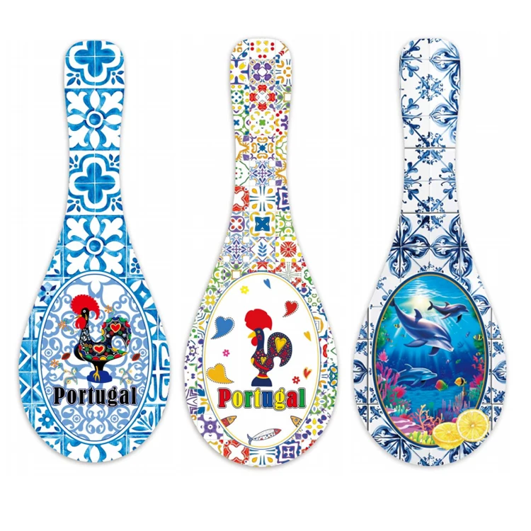 Custom personalised ceramic spoon tourist souvenir portugal rooster spoon rest holder