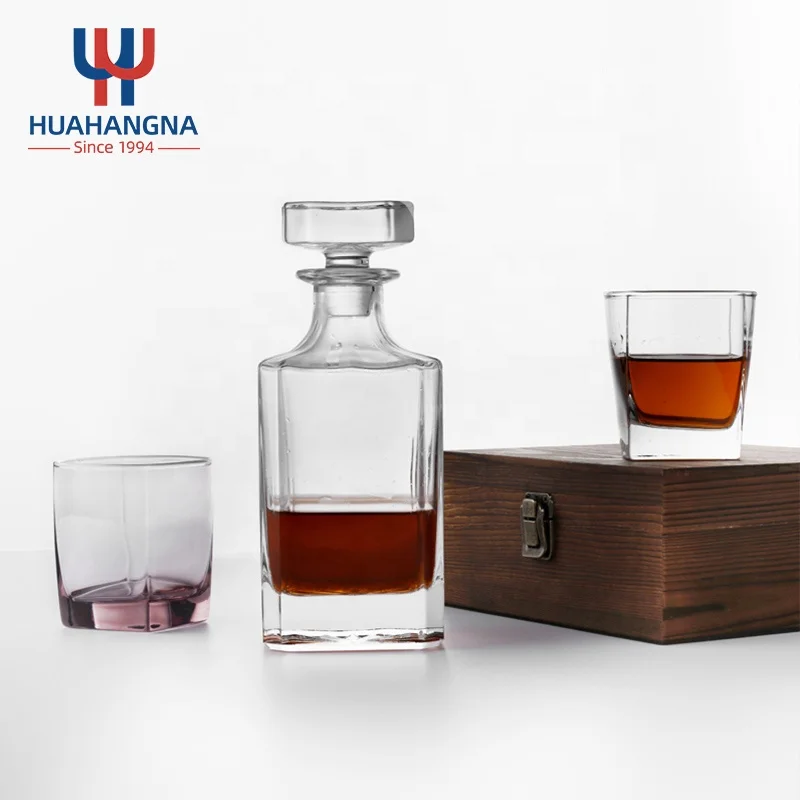 HUAHANGNA Amazon Лидер продаж старомодные прозрачные стаканы для виски с кристаллами камней