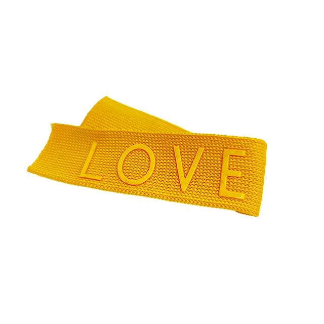Garment printing ribbon hot selling  Embossed 3d printing  Custom Logo Brand Design Patches For Clothing