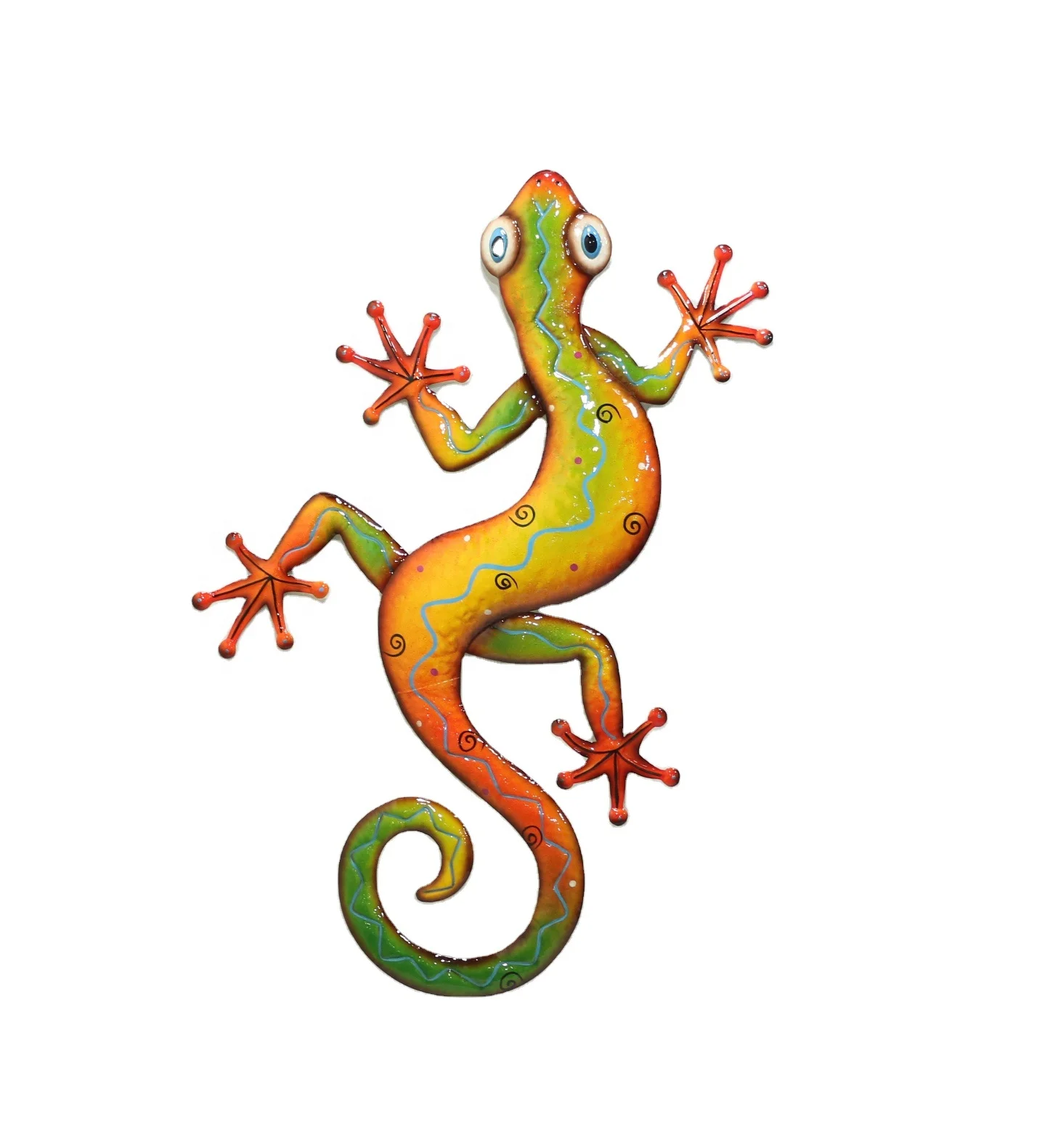 Металлическая цветная ящерица Gecko, художественное настенное украшение для сада