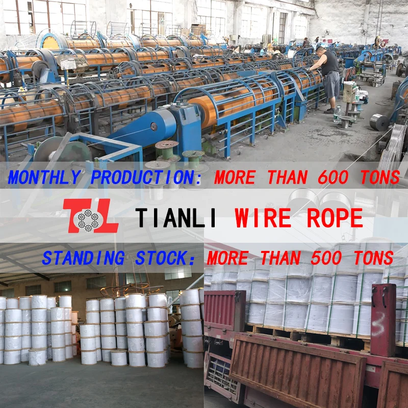 High Tension 316 wire rope stainless steel