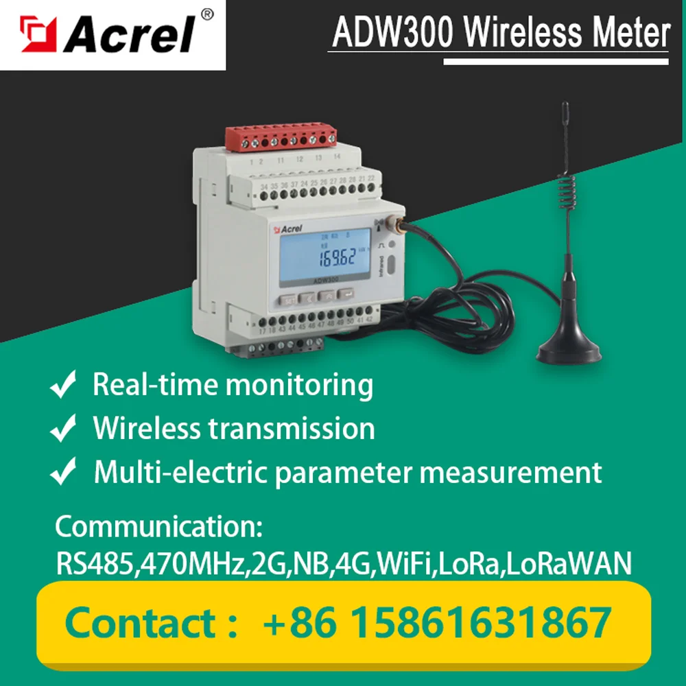 Acrel ADW300-4G GSM IoT Based 4G Smart Electricity Energy Meter 3 Phase MQTT
