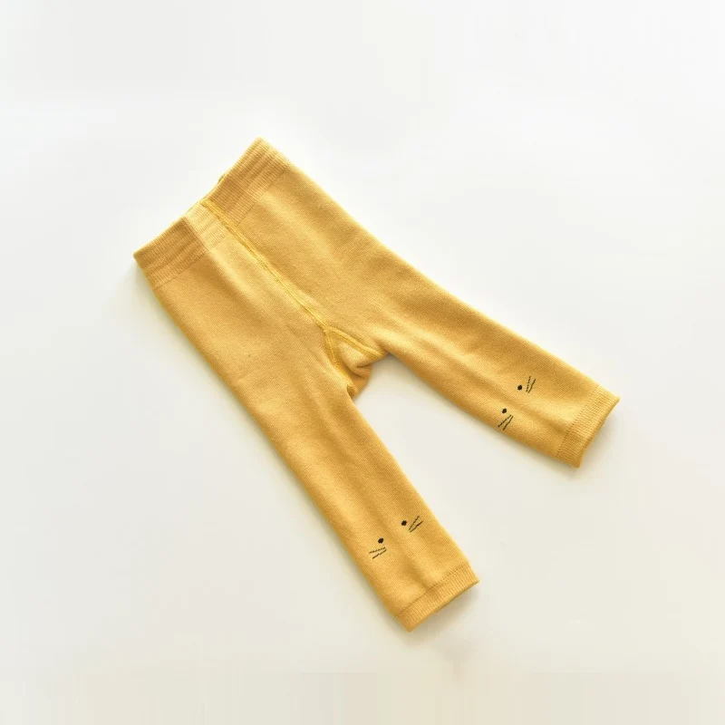 Оптовая продажа осенне-зимняя однотонная облегающая одежда в рубчик для девочек детские колготки леггинсы