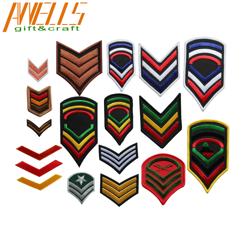 Papapatch Staff US Sergeant Rank Stripes Uniform Chevrons Sewing Iron on Arms Shoulder Embroidery Applique Patch