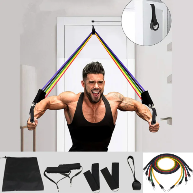 OEM 11 шт. эластичные резинки для фитнеса, комплекты для тренажеры тренировочный канат для перетягивания