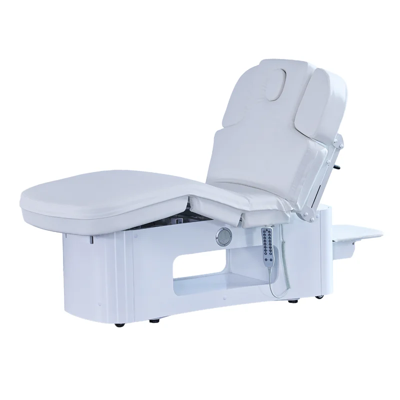 Height Adjustable Electric Massage Table for Beauty Treatment Heating Massage Spa Bed with LED Lamp