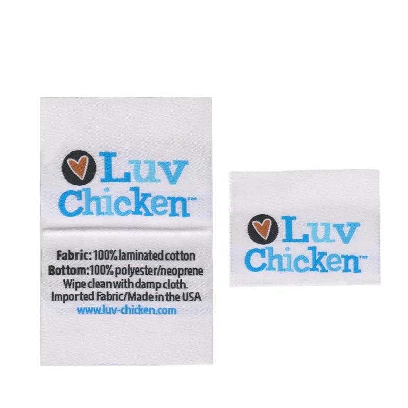 High Density Custom Woven Label Trademark Center Fold Neck Tags Machine Woven Labels for Lady Garments