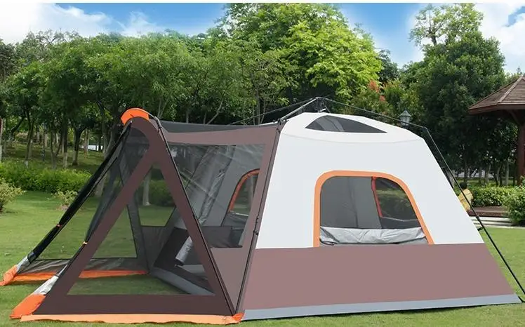 Buy Portable Big Camping Tent Outdoor Camping Camp Tent Waterproof Automatic Family 4 Persons Four-season Tent 105*18*18 TM-ZP58